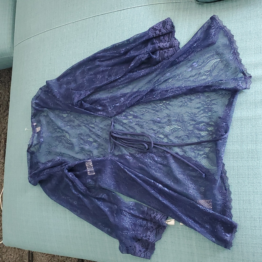 Elegant Blue Lace Robe XS/S - Picture 7 of 7